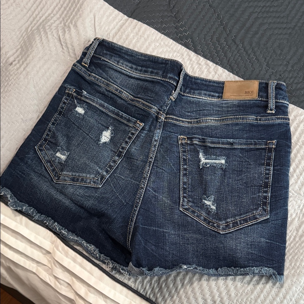 Dark Blue Denim Shorts- BKE BILLIE 29 slim fit. high rise - Picture 4 of 9
